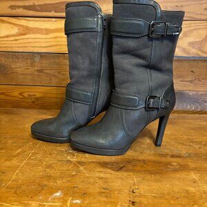 Antonio Melani Blue Leather Boots Size 6